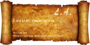Levius Amaranta névjegykártya